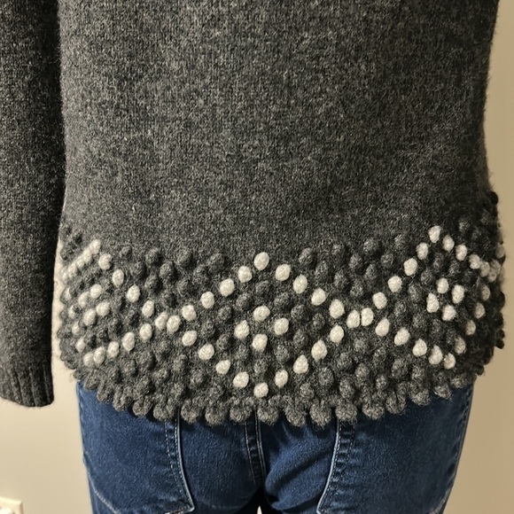 SUNDANCE Gray Wool Fair Isle Sweater Turtleneck Sz M - Picture 8 of 9